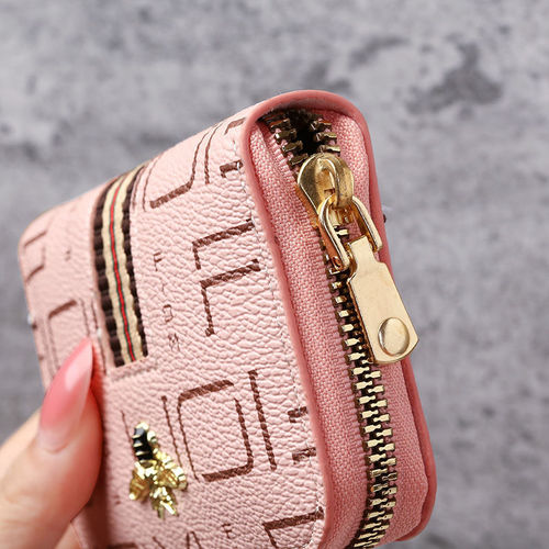 New anti-degaussing card holder for female students, Korean version of driver’s license card holder, zipper, accordion card holder, change in one