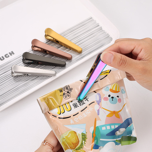 Factory Direct Supply Creative Snack Bag Preservation Seal Clip Kitchen Storage Clip Crocodile Clip Stainless Steel Seal Clip