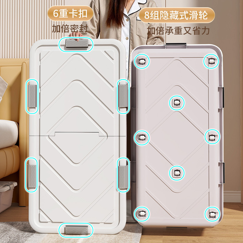 ベッド下収納ボックス、家庭用キルト収納ボックス、ベッド下ボックス、キャスターと蓋付きベッドプレイボックス、特大衣類収納ボックス|undefined