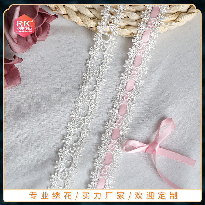 Water soluble lace polyester light bar code bilateral hollow Lolita wear ribbon accessories clothing accessories embroidery lace