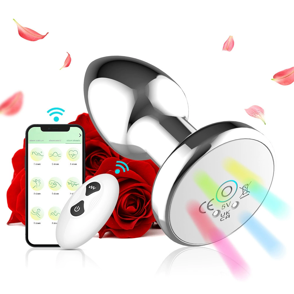 Беспроводной пульт дистанционного управления APP металлическая светящаяся Анальная пробка вибрационная Массажная Анальная пробка устройство для мастурбации для взрослых принадлежности для пар