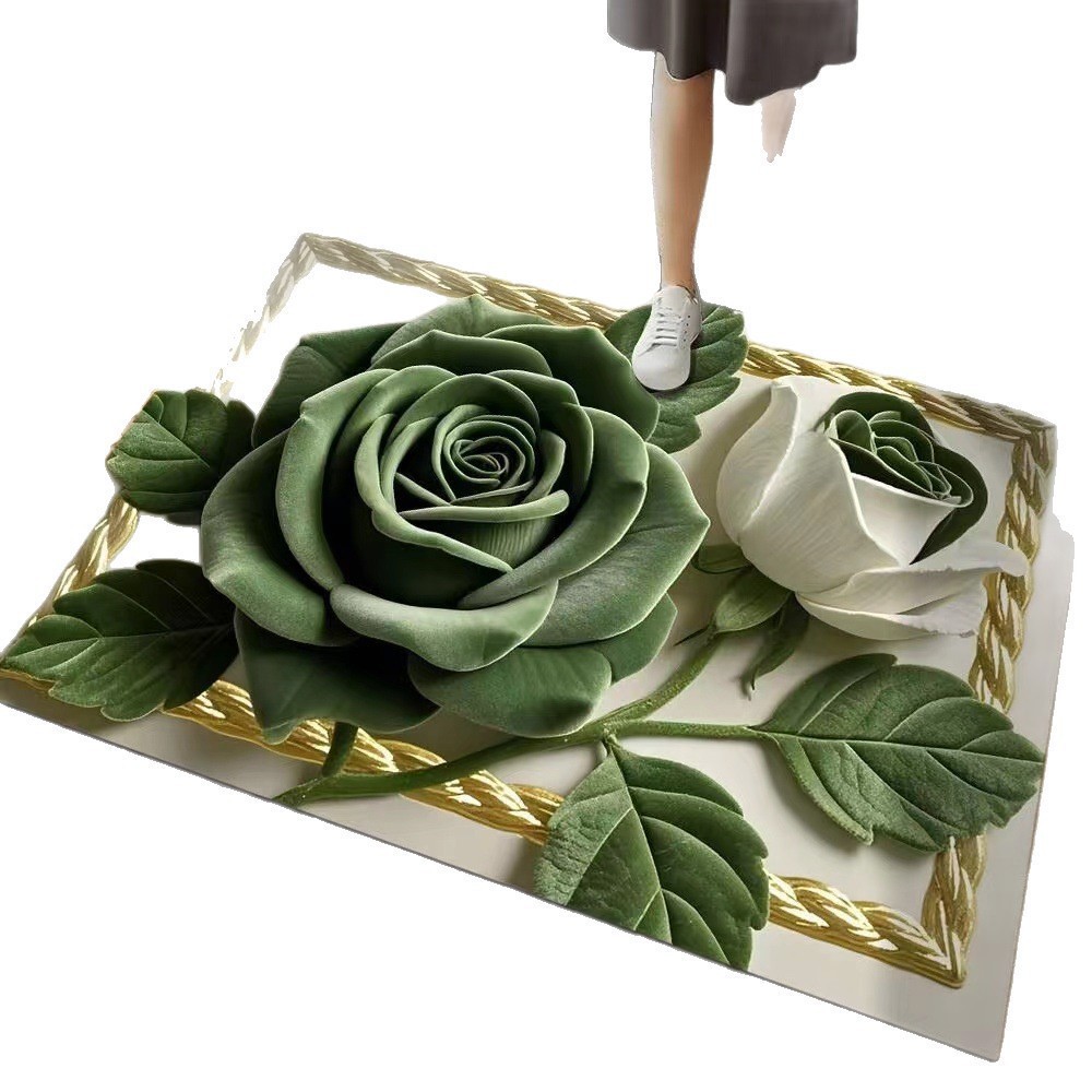 Tappeto bagno illusione 3d chenille morbido antiscivolo_voghion.com