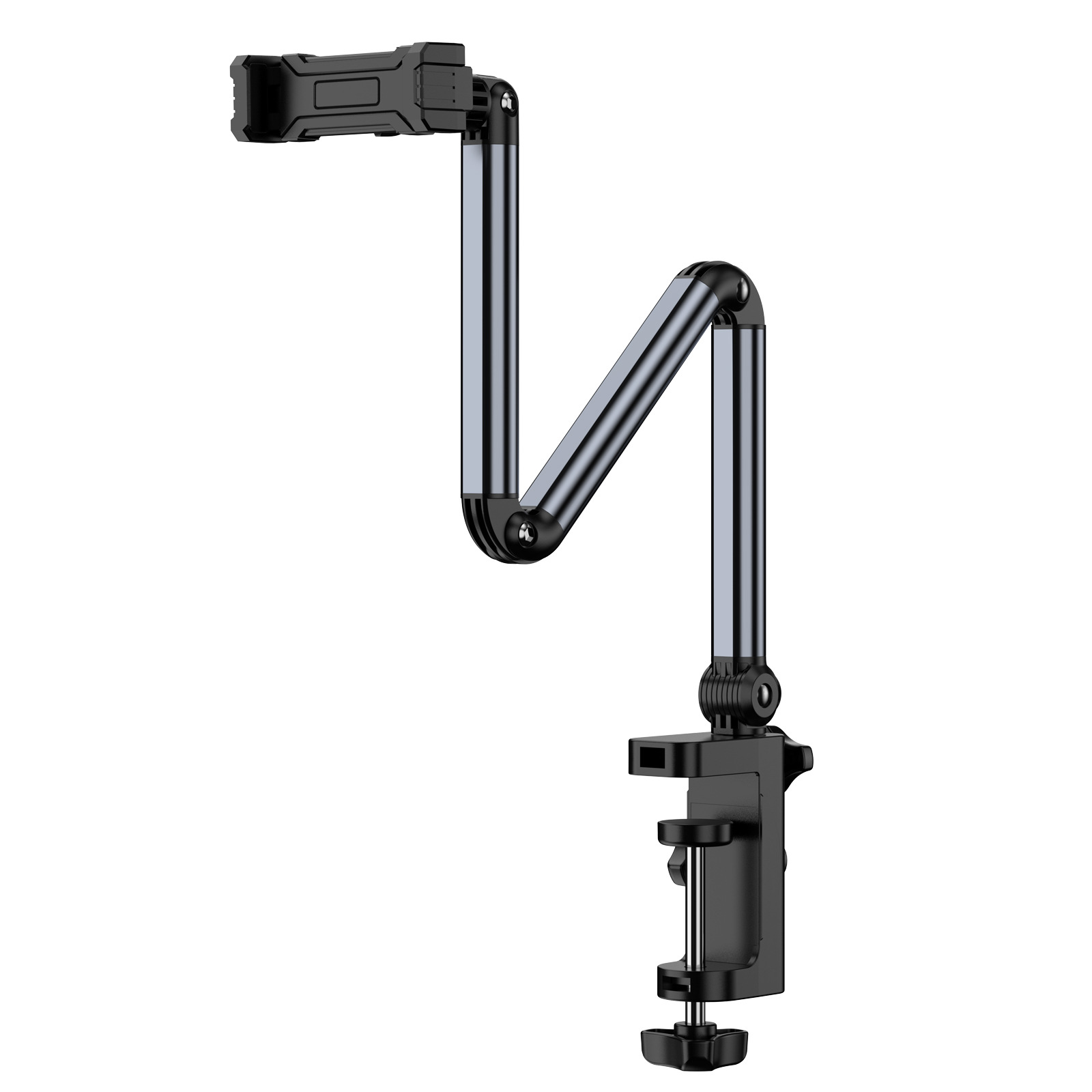 デスクトップ用サスペンションスタンド、金属製スマホホルダー、360度回転、ライブ配信、ベッドサイドでドラマ視聴、磁気吸着式