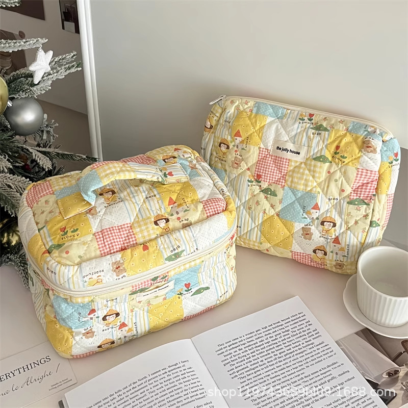 Bolso de cosméticos Blue Love para mujer, lote de una pieza 2025 nuevo bolso de almacenamiento de cosméticos portátil de gran capacidad