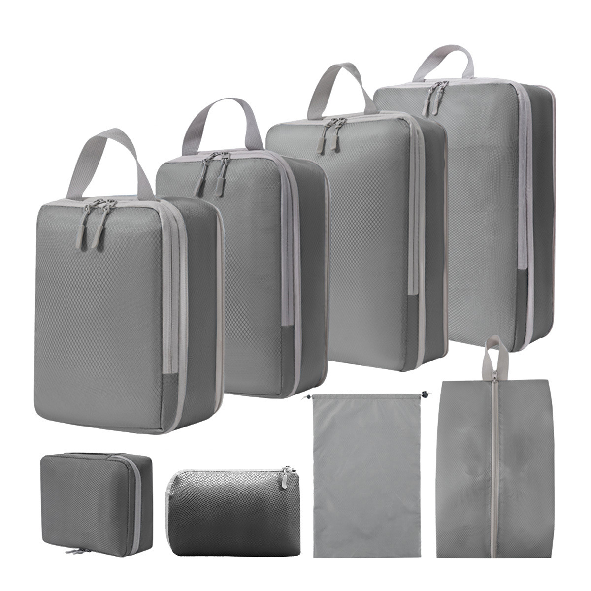 워시 디지털 8 피스 그레이 (슈즈백 + 번들포켓 + 워시백 + 디지털백)