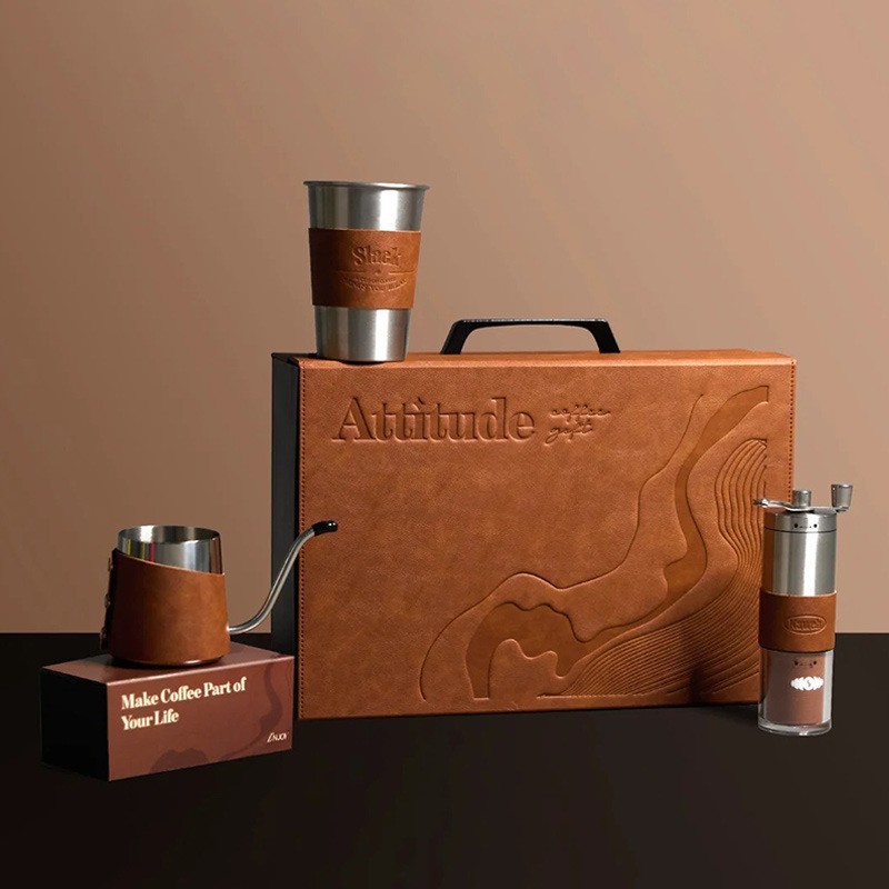 Máquina de molino de frijoles de alta calidad cajas de regalo de cafetera de café, eventos comerciales, tazas de café para clientes.