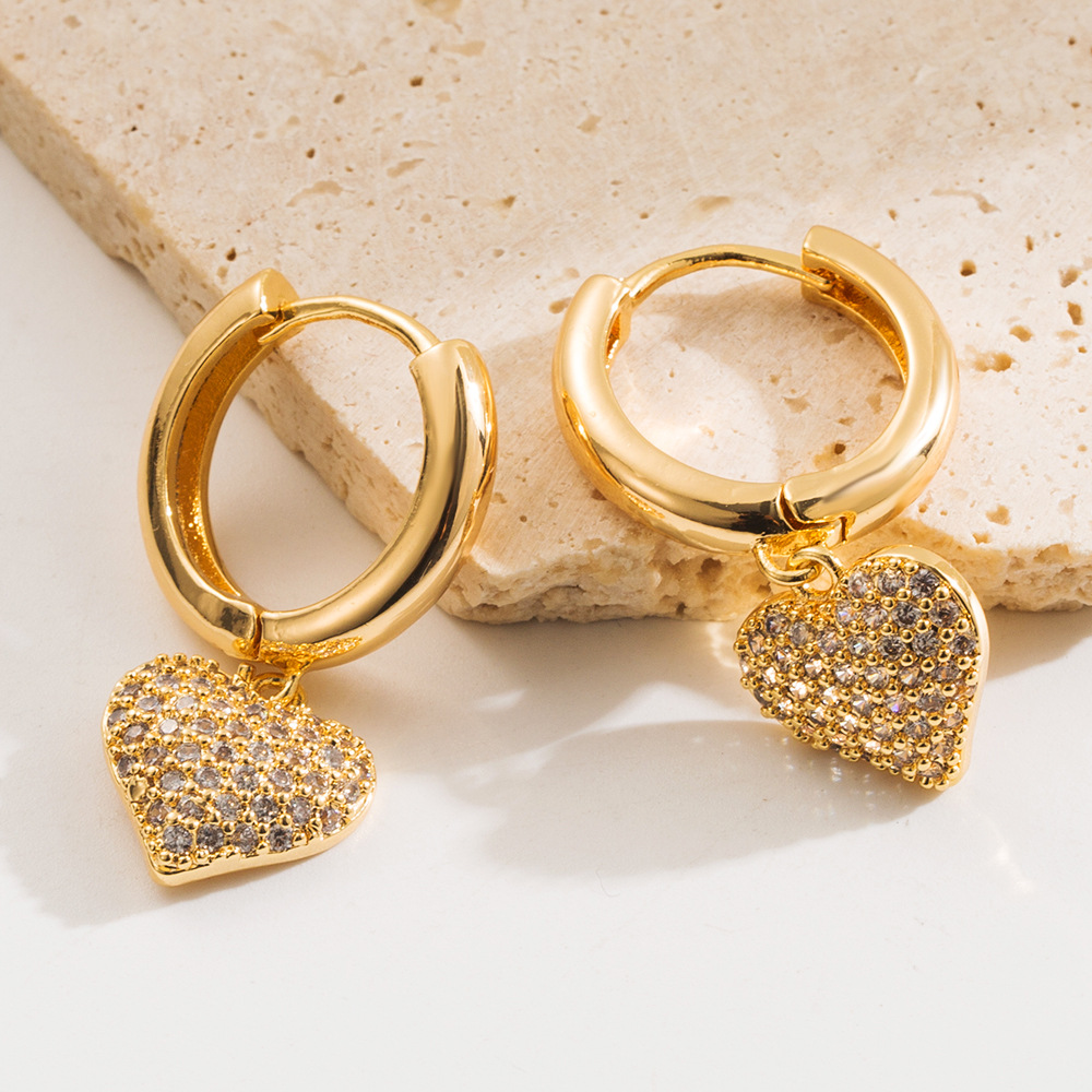 Daily, Party Occasion 1 Pair Vintage Style Simple Style Heart Shape Copper Drop Earrings Earrings