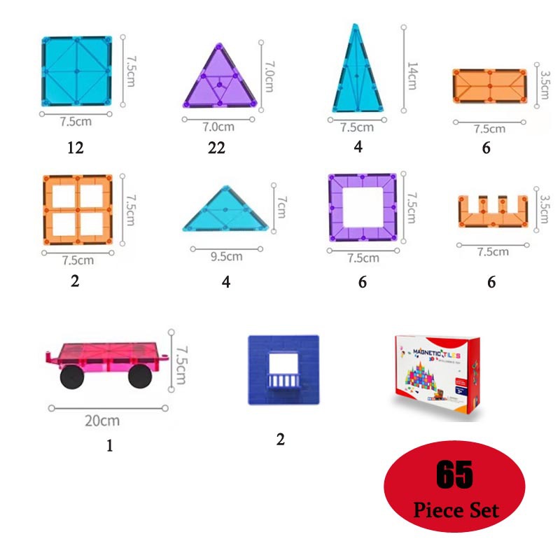 Magnetic constructor, rainbow smart toy for boys