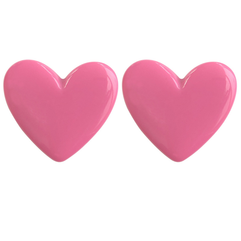 Wholesale Jewelry Basic Heart Shape Resin Polishing Ear Studs display picture 5