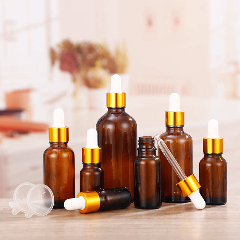 玻璃5ml10ml20ml30ml走珠瓶滚珠滴管瓶30-100茶色精油瓶