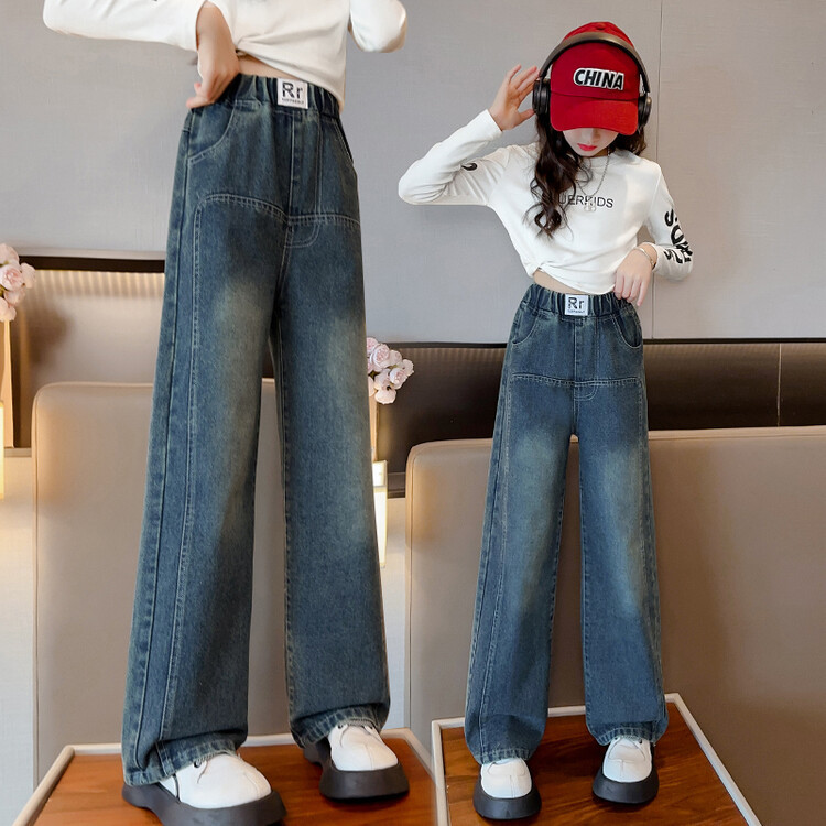 Весенние джинсы, осенние детские штаны, в западном стиле, подходит для подростков, в корейском стиле