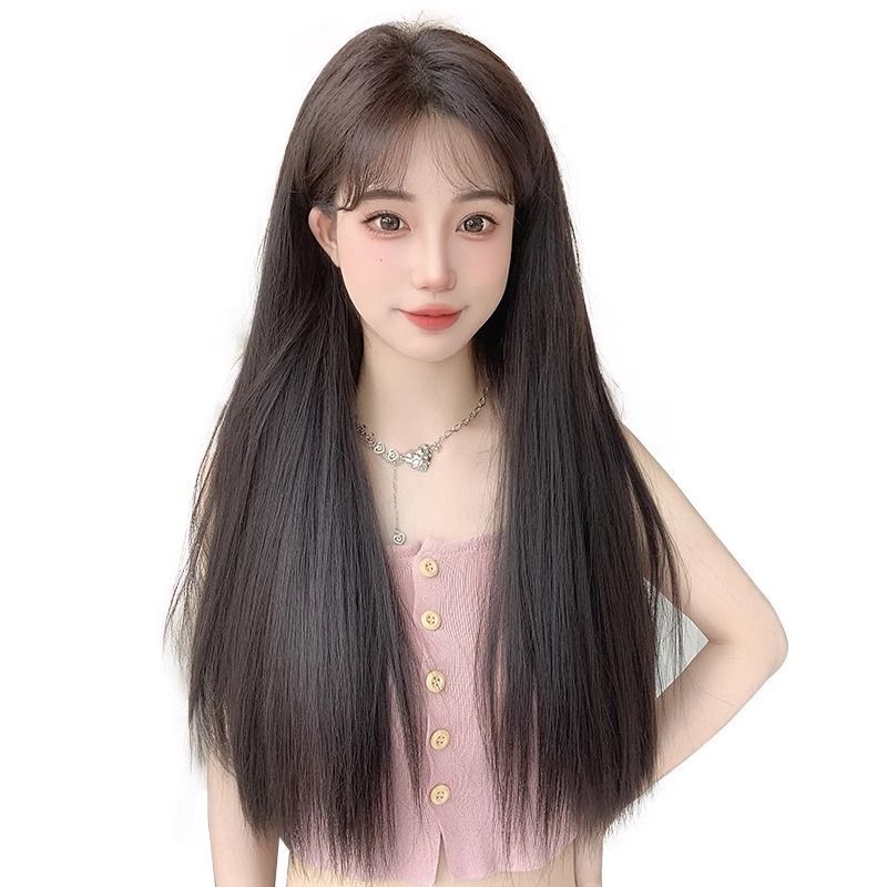 Peruca de cabello para mujeres, extensión de cabello largo, extensión de cabello largo, extensión de cabello de simulación de cabello de una sola tarjeta, relleno de cabello invisible sin rastro