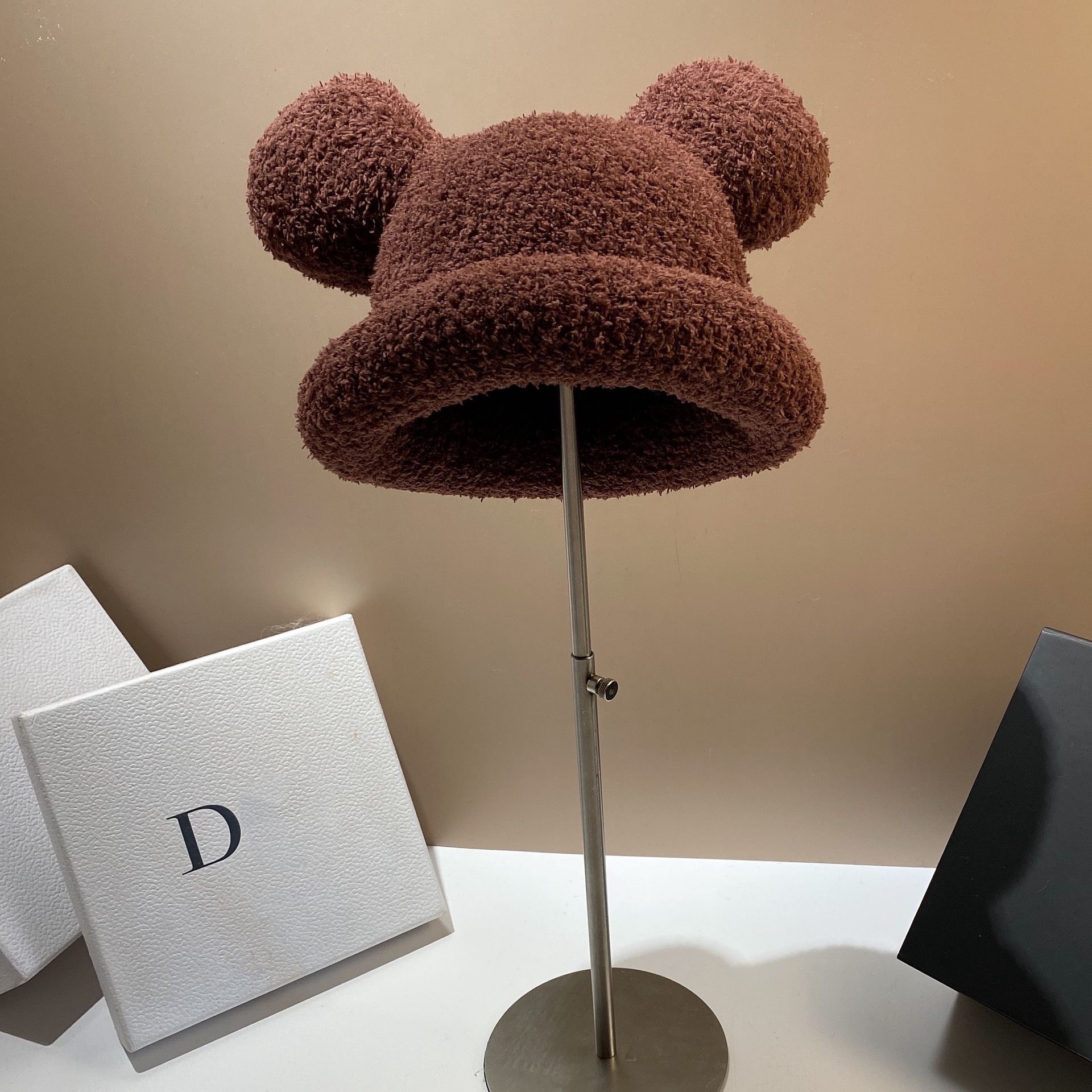 Bear Eared Brimless Female Hat with New Trend Cute and Sweet Headband Hat Personalized and Versatile Warm and Windproof Basin Hat_voghion.com