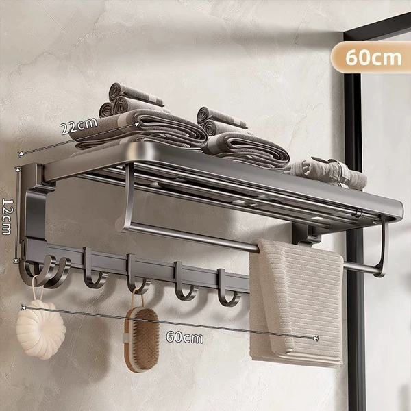 Gun ash bath towel 60cm [single folding luxury model]