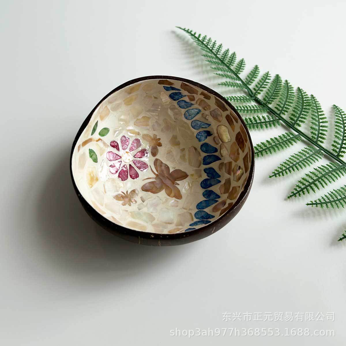 Tazón de coco, bandeja de almacenamiento de llaves de puerta de entrada, conchas de coco, tazón de cubiertos, decoración del hogar, bandeja de almacenamiento de dulces, semillas de melón