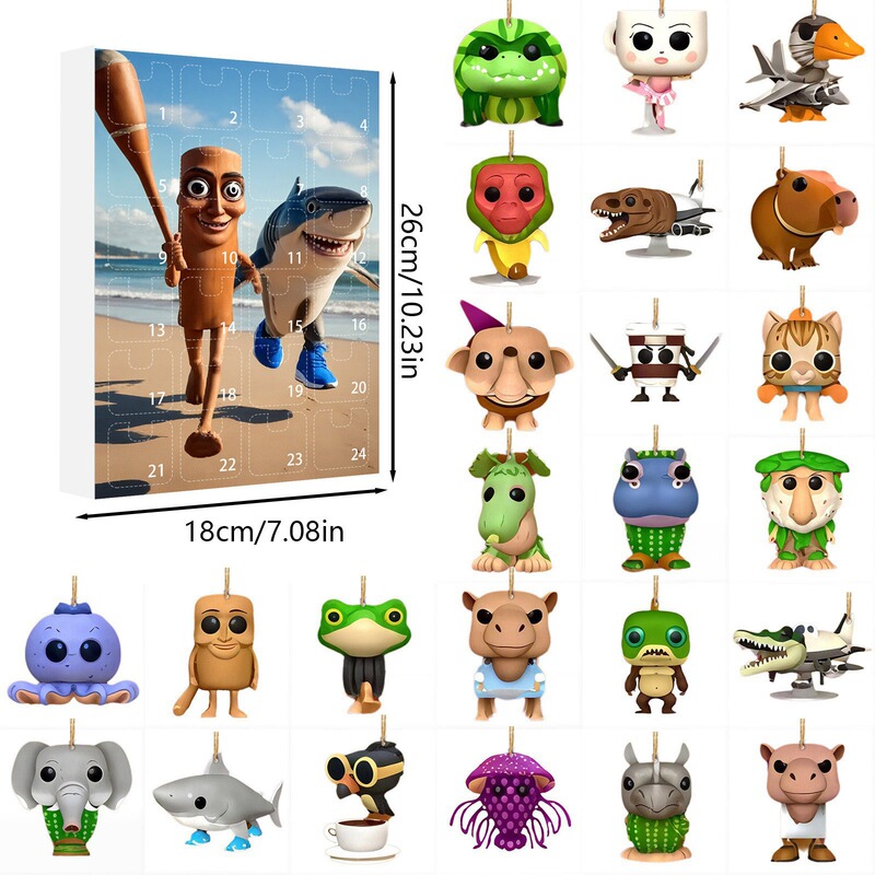 クロスボーダー Tung Tung Tung Sahur 山と海の経典 ブラインドボックス 奇妙な小動物 2D アクリル フラット ペンダント|undefined