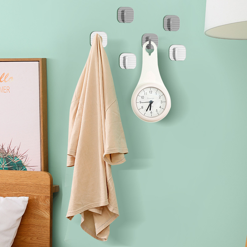 No-Drill Adhesive Hooks, Strong Wall Hooks, Small Sticky Hooks for Hanging Clothes, Non-Drying Adhesive Storage, No-Drill Wall-Mounted Storage