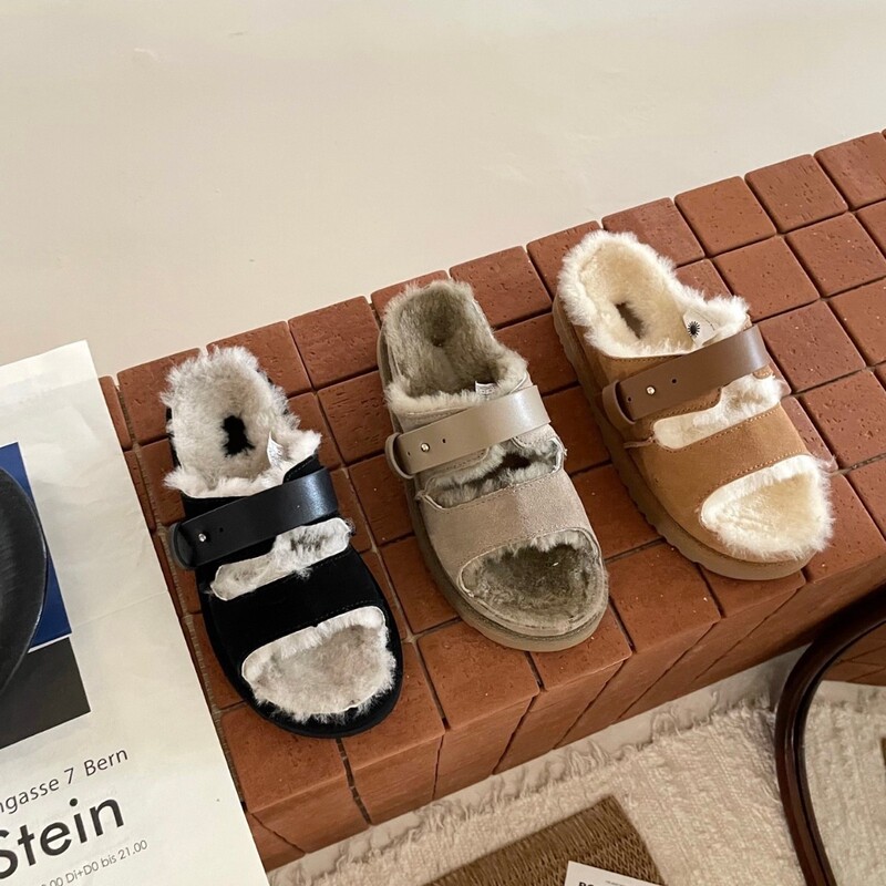 Henan Sangpo snow boots, new style, comfortable slip-on slippers, warm and fashionable wool slippers for outdoor wear
