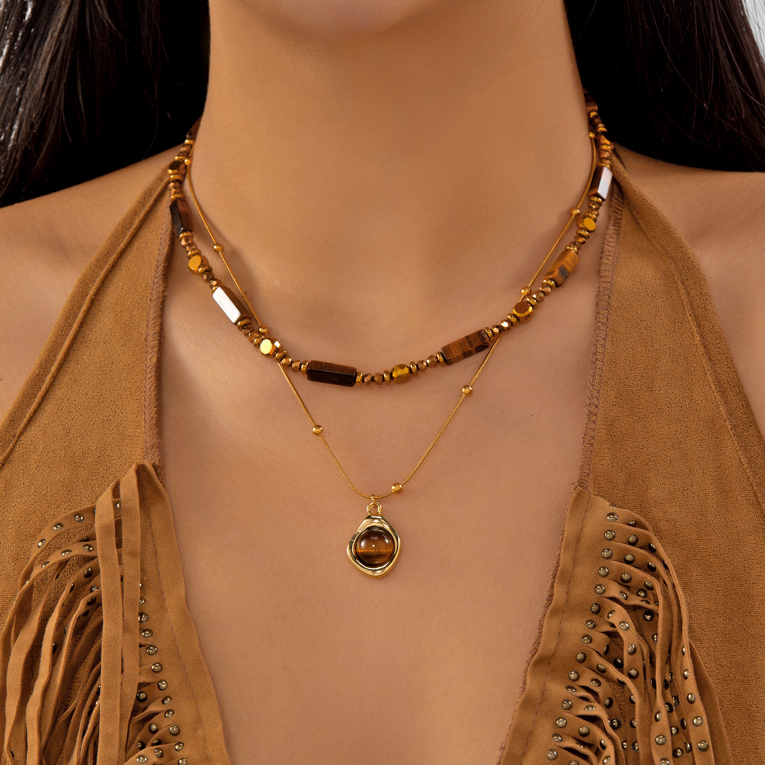 Minimalist Layered Necklace In Gold Delicate Chain Quiet Luxury_voghion.com
