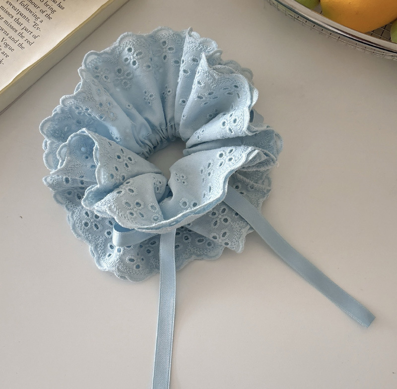 Versión coreana del lazo para el cabello con cordón de encaje ins, cuerda para el cabello de intestino grueso, nueva lazo de encaje de cuatro capas para las mujeres