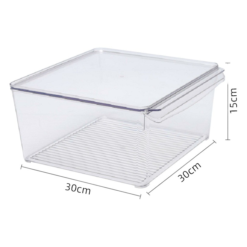 Cross-border Hot Sale Kitchen Refrigerator Transparent Yuanbao suit Storage Box Vegetable and Fruit Storage Box Portable Plastic Basket