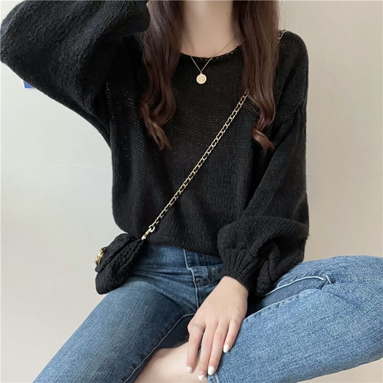 新商品の怠惰な長袖ニットコートの女性春と秋の柔らかいモチの薄いセーターがゆったりしています。|undefined