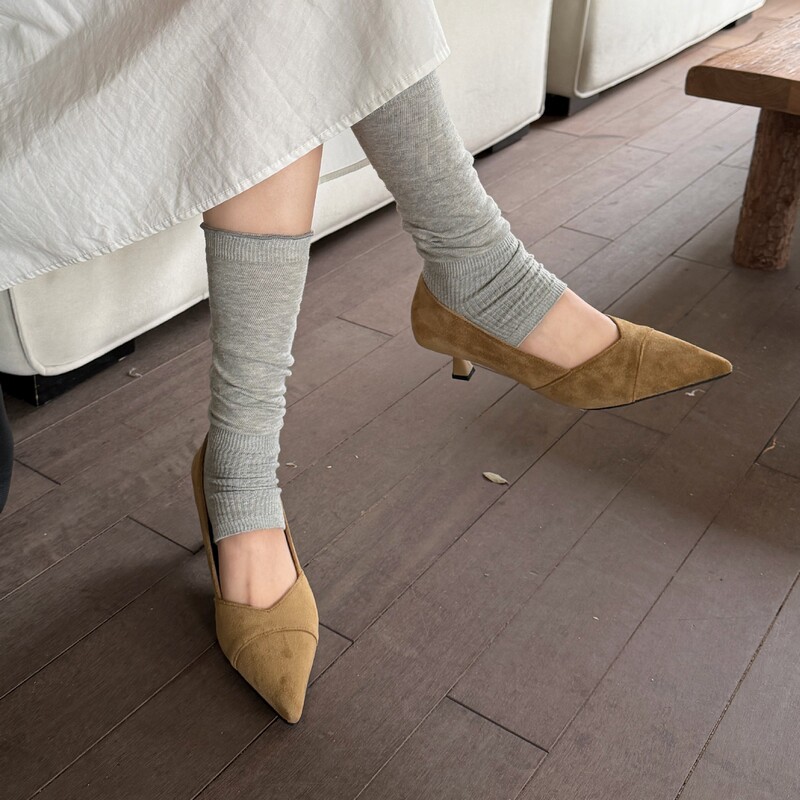 French-Style Pointed-Toe Stiletto Heels for Women, 2026 New Spring Suede Shallow-Mouthed Commuter Shoes