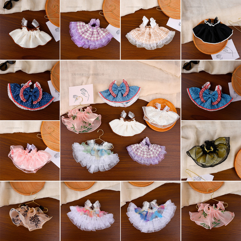 Only Baby Clothes Labubu Skirt Small Floral Plaid Skirt Kitty Princess Skirt Lace Skirt Doll Dress up Baby Clothes