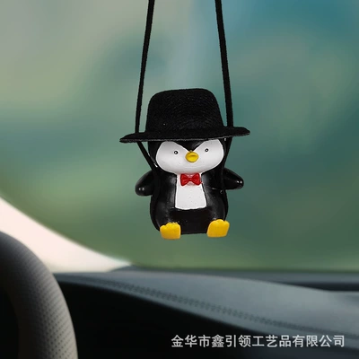 Cross-Border Wholesale Car Hanging Ornaments — Car hanging - gentleman-penguin