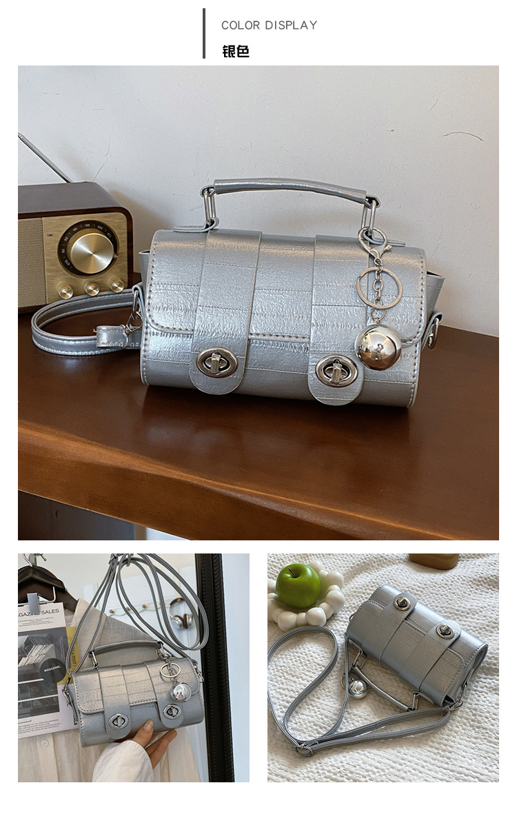 A trendy soft leather round bag for women, a new autumn/winter 2024 collection, stylish and versatile, single-shoulder crossbody bag for work undefined