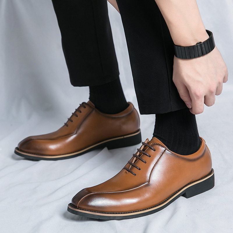 Zapatos de hombre, zapatos de vestir de negocios de talla grande transfronterizos, zapatos de cuero de cena de hombre de moda, zapatos de cuero casuales de corte bajo de estilo británico de moda image 3