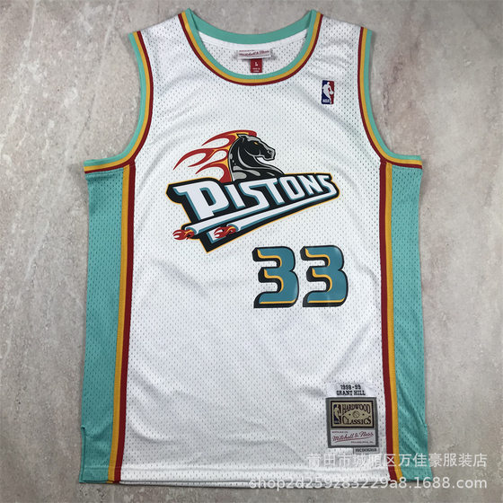 In stock hot-pressed Jersey Raptor Spurs 76 people piston warrior Lakers retro embroidered basketball uniform men and women casual