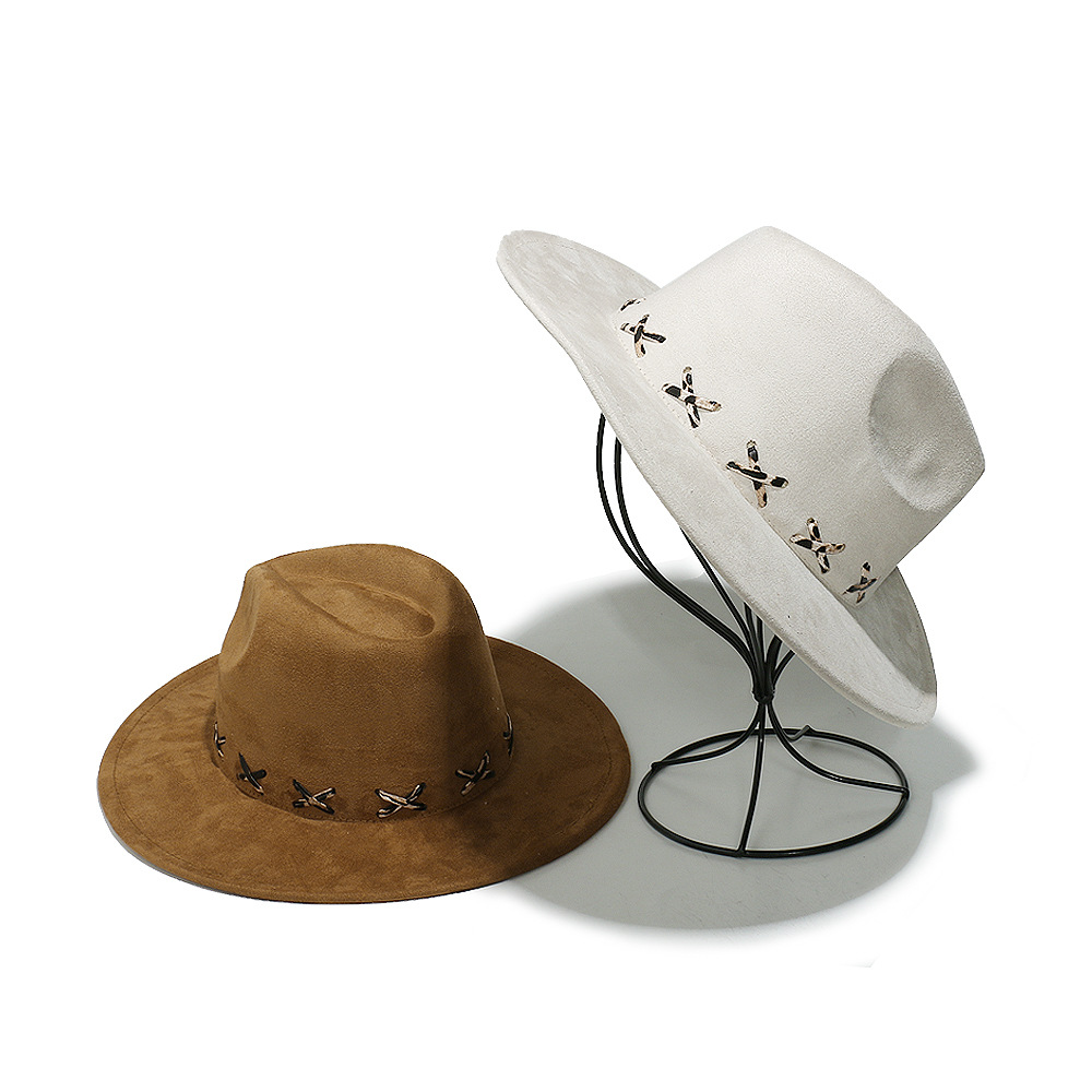 Cross Border New Suede Jazz Hat Men and Women Horse Riding Sunshade Topper Leopard Print Western Denim Topper 2025