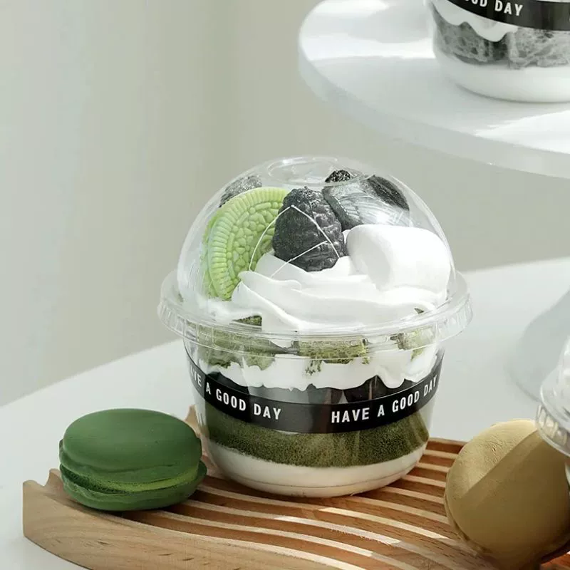 Disposable plastic tea cup, mousse, box for ice cream
