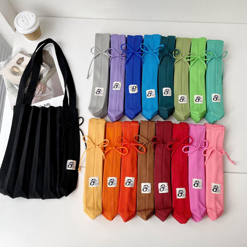 Corea del Sur Dongdaemun nicho bolso arco iris bolso plegable bolso de hombro de punto bolso de mano