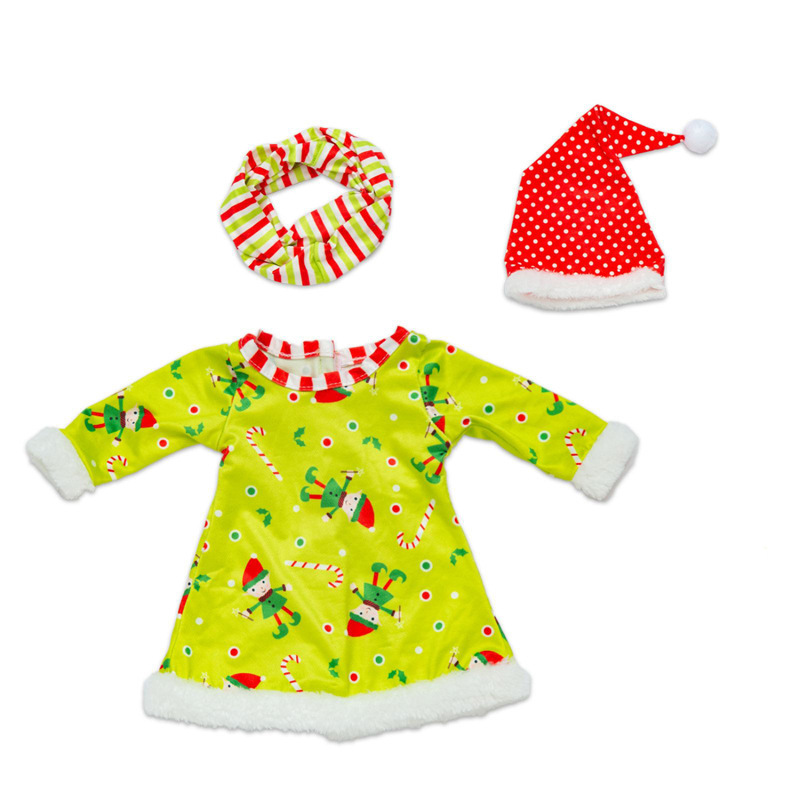 Ropa de muñeca de Navidad, muñeca americana de 45cm, muñeca vestida, venta al por mayor