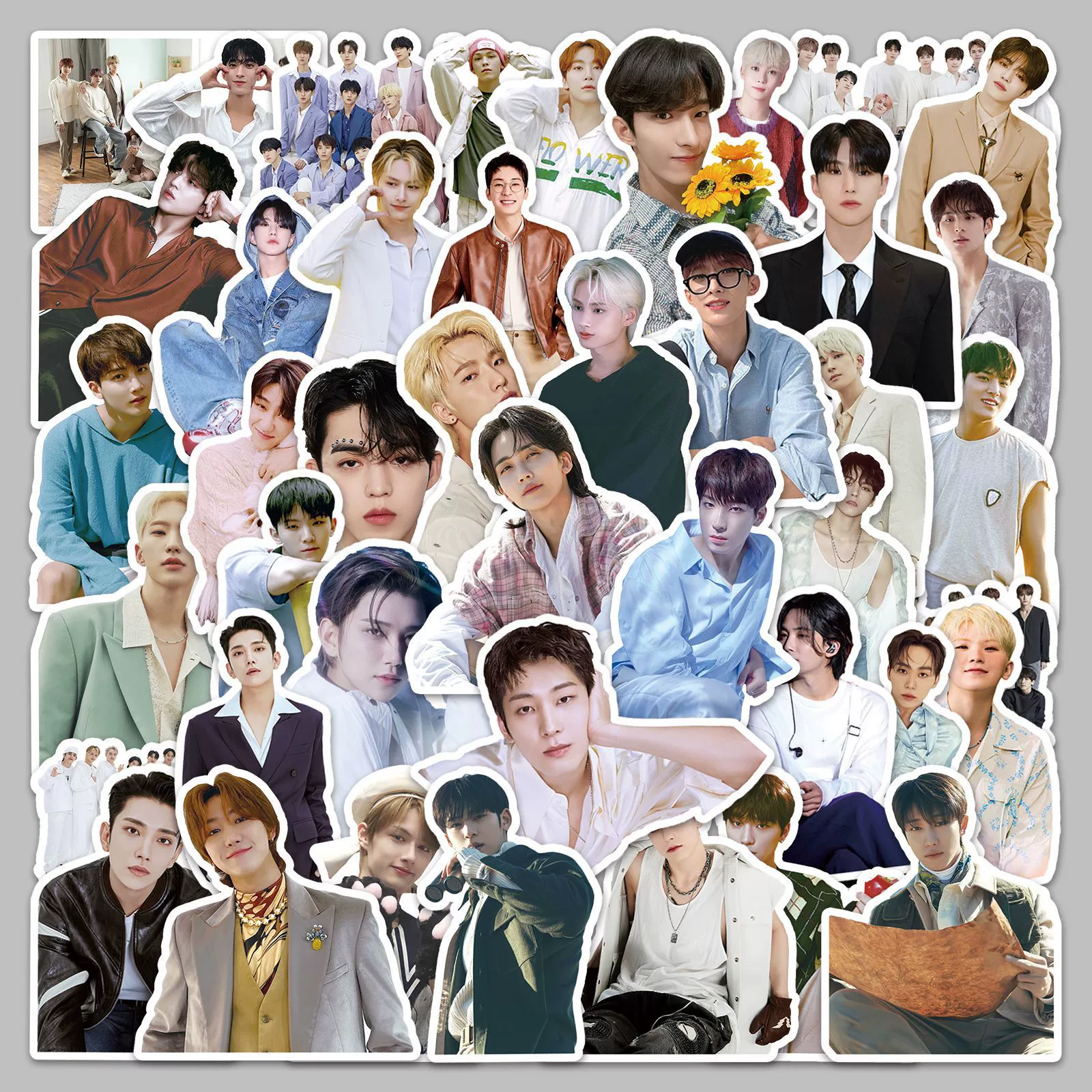 50 мужских групп Seventeen наклейки на телефон Korean звезда окружающий Cup Sticker карманная наклейка набор стикеров