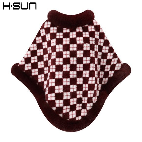 Capa tipo chal de otoño e invierno 2026, nueva bufanda de piel sintética de conejo, abrigo de punto para mujer, prenda exterior holgada y versátil. image 34