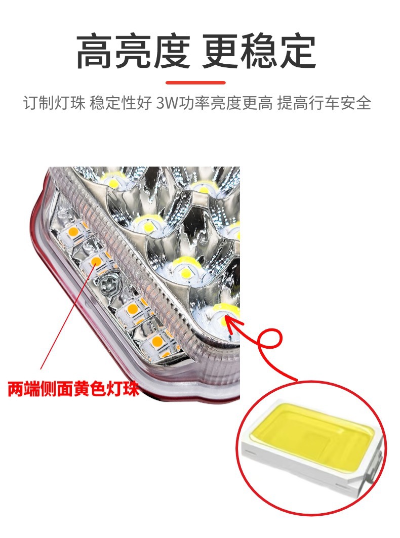High-Brightness Field of View 12V-80V Off-Road Vehicle Electric Vehicle Truck Universal High and Low Beam Waterproof and Shockproof Motorcycle Headlight