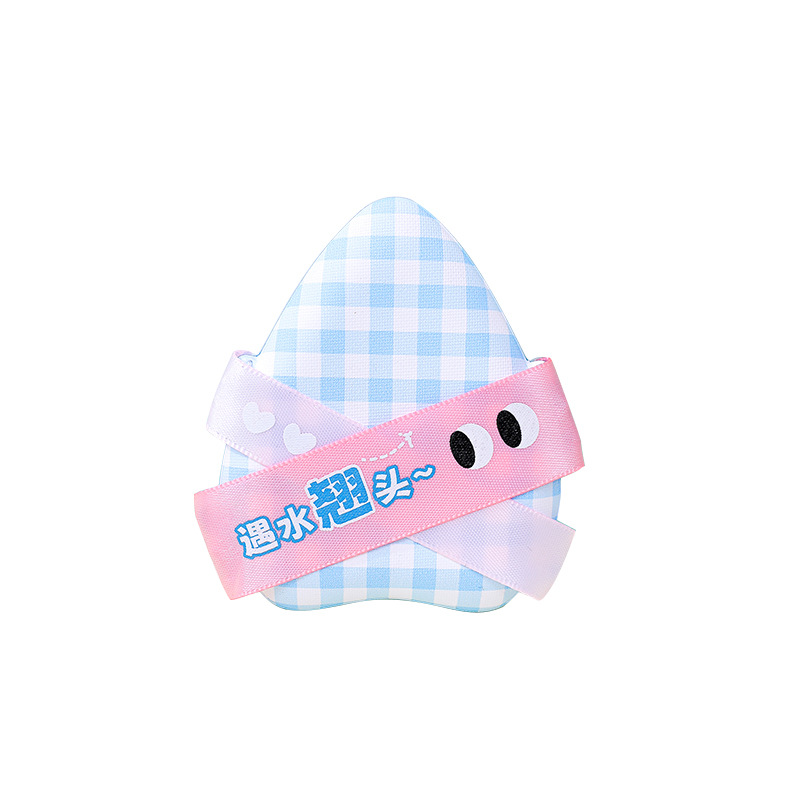 Fábrica personalizada doble cinta triángulo polvo cojín de aire super suave no comer base líquida esponja de maquillaje seca y húmeda