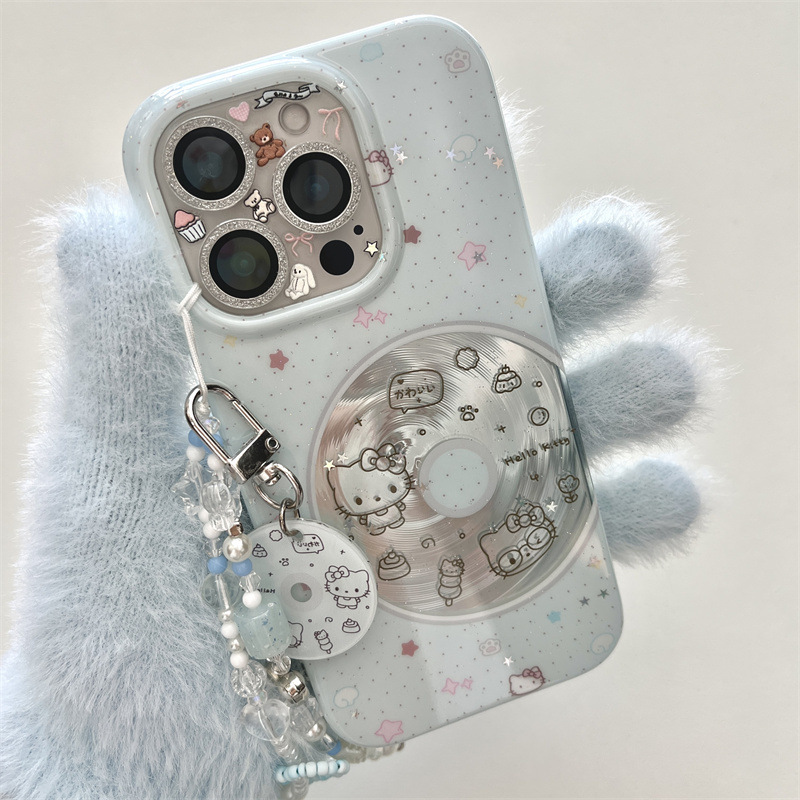 波点光碟棉花糖KT猫适用iPhone16苹果15ProMax/14/13手机壳少女心|undefined