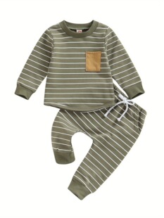 H 62081 Striped Sweatshirt Set �l�y�l�����b �羳�W��