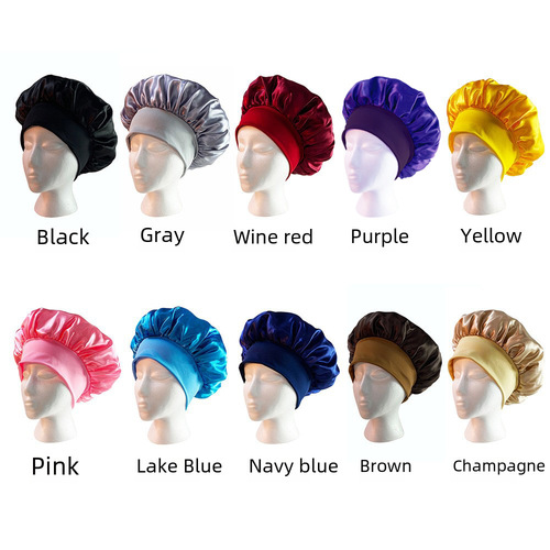Wide Edge Satin Sleep Hat Hair Bonnet Cross-border Amazon BONNET CAP