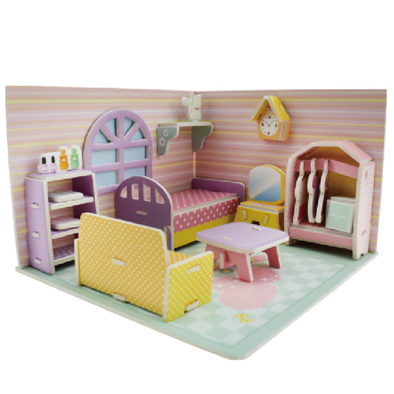 3D rompecabezas tridimensional para niños juguetes para padres e hijos construcción casa rompecabezas hecho a mano modelo de papel regalo ensamblaje interactivo