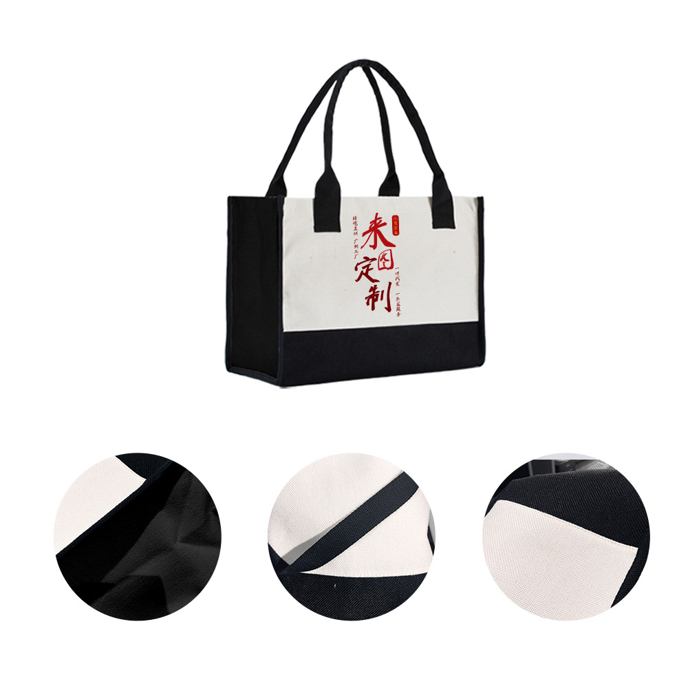 Nuevo color transfronterizo compuesto de algodón y lino bolsa de compras bolsa de mano ecológica para salir bolsa de hombro xqds0395a