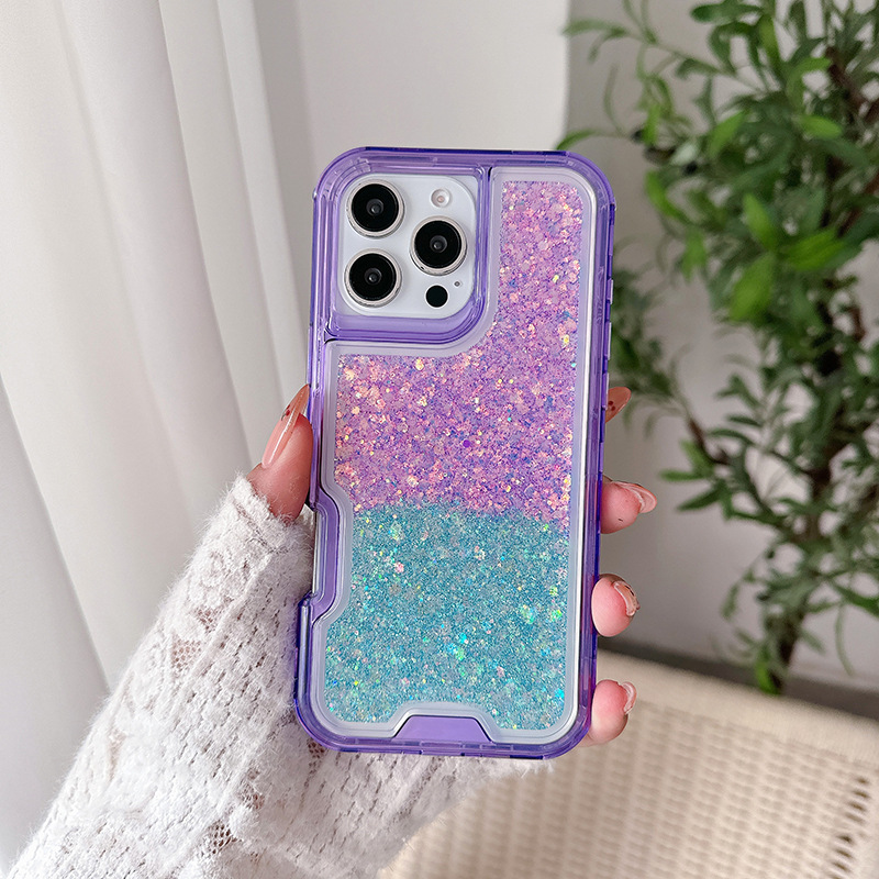 Funda para teléfono móvil tres en uno explosiva del sudeste asiático para IP16promax spot brillo epoxi TPU colorido PC
