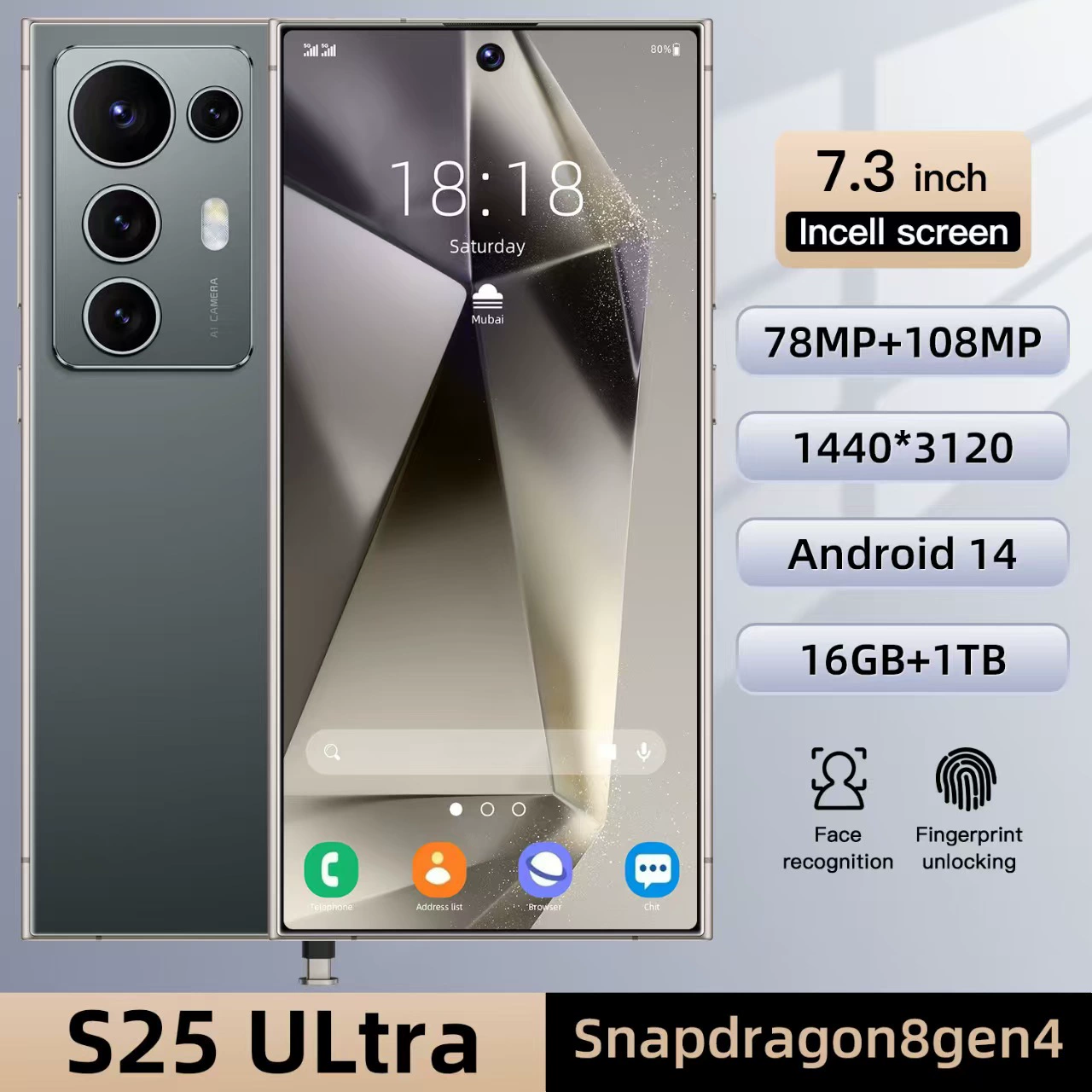 Смартфон Android C25-S25 с встроенной ручкой, 16+1Т, четыре цвета, регуляции EU/US/UK/AU