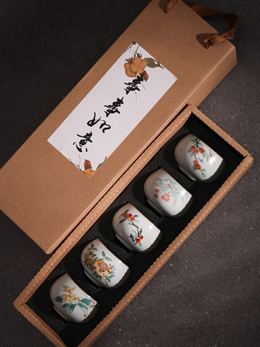 Tea cup for making tea by the fire, tea cup set, kung fu tea set, tea cup, master cup, single cup, five gift boxes