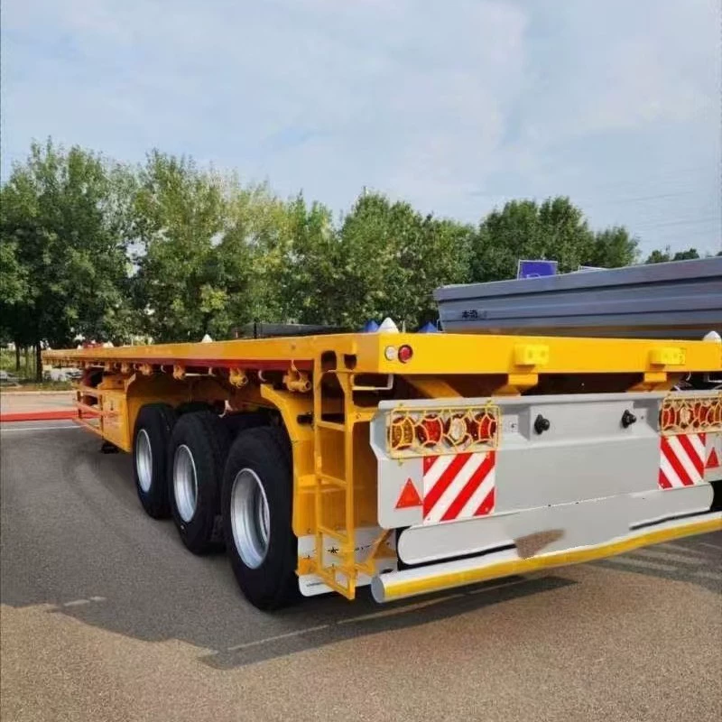 Экспорт тяжелый 13 м плоский полуприцеп 12,5 м контейнер плоский полуприцеп 40 футов с плоскими замками
