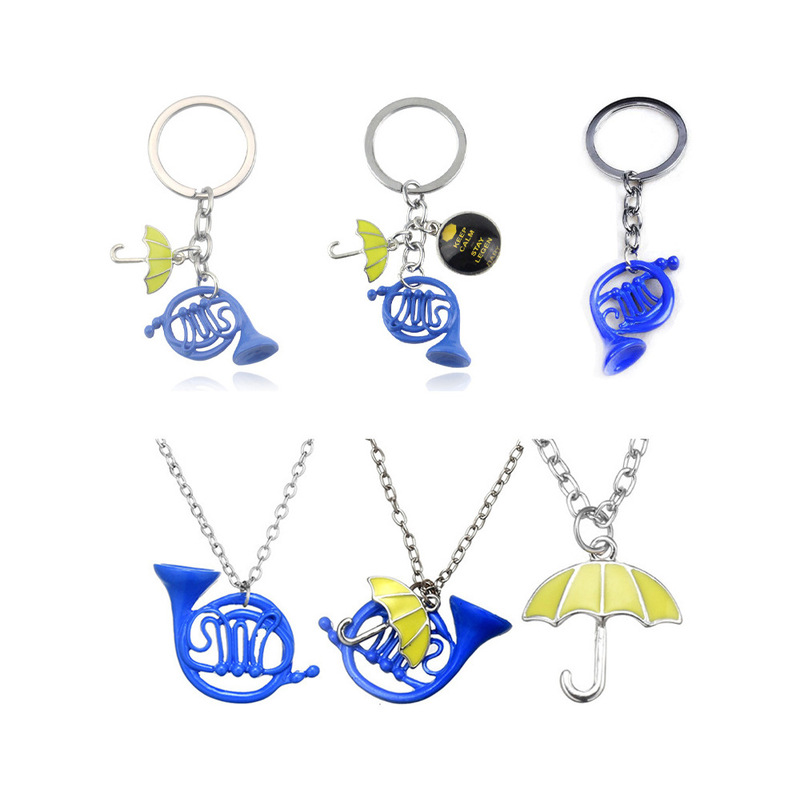 Cross-Border Best-Selling Movie Merchandise Alice in Wonderland Horn Umbrella-Shaped Necklace Personalized Retro Keychain Cross-Border Best-Selling Movie Merchandise Alice in Wonderland Horn Umbrella-Shaped Necklace Personalized Retro Keychain